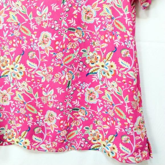 Rose & Olive Pink Floral Blouse Short Sleeve Size XS - Picture 11 of 15